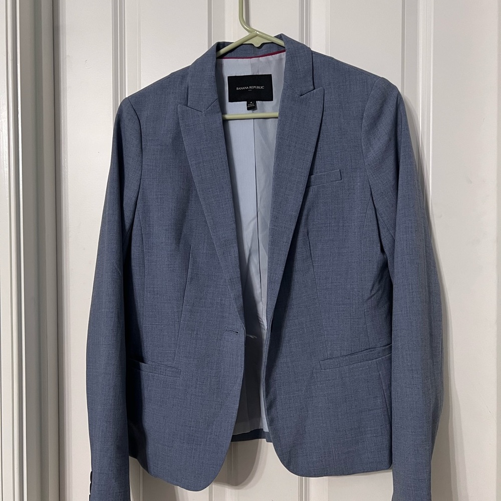 Banana Republic Blue Blazer Modern Cut Notched Lapels